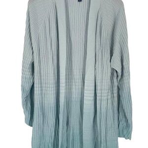 Isaac Mizrahi True Denim Ombre Textured Cardigan Glacier Blue (large)